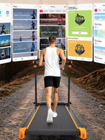 tapis course électrique pliable cardio 12 programmes écran led bluetooth cardiogramme multifacteur moderne domestique
