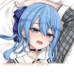 housse coussin anime bleu clair plaid noir blanc double face polyester coton 50x150cm 2way