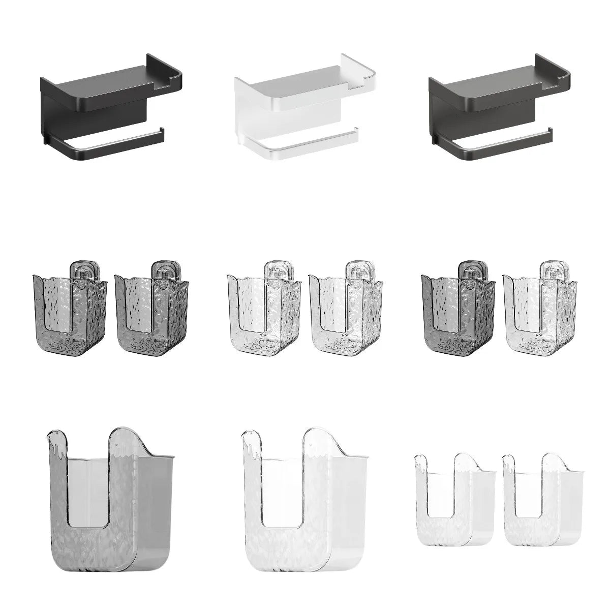 porte serviettes toilette moderne adhésif noir transparent marbre minimaliste porte boîtes mouchoirs humides lingettes