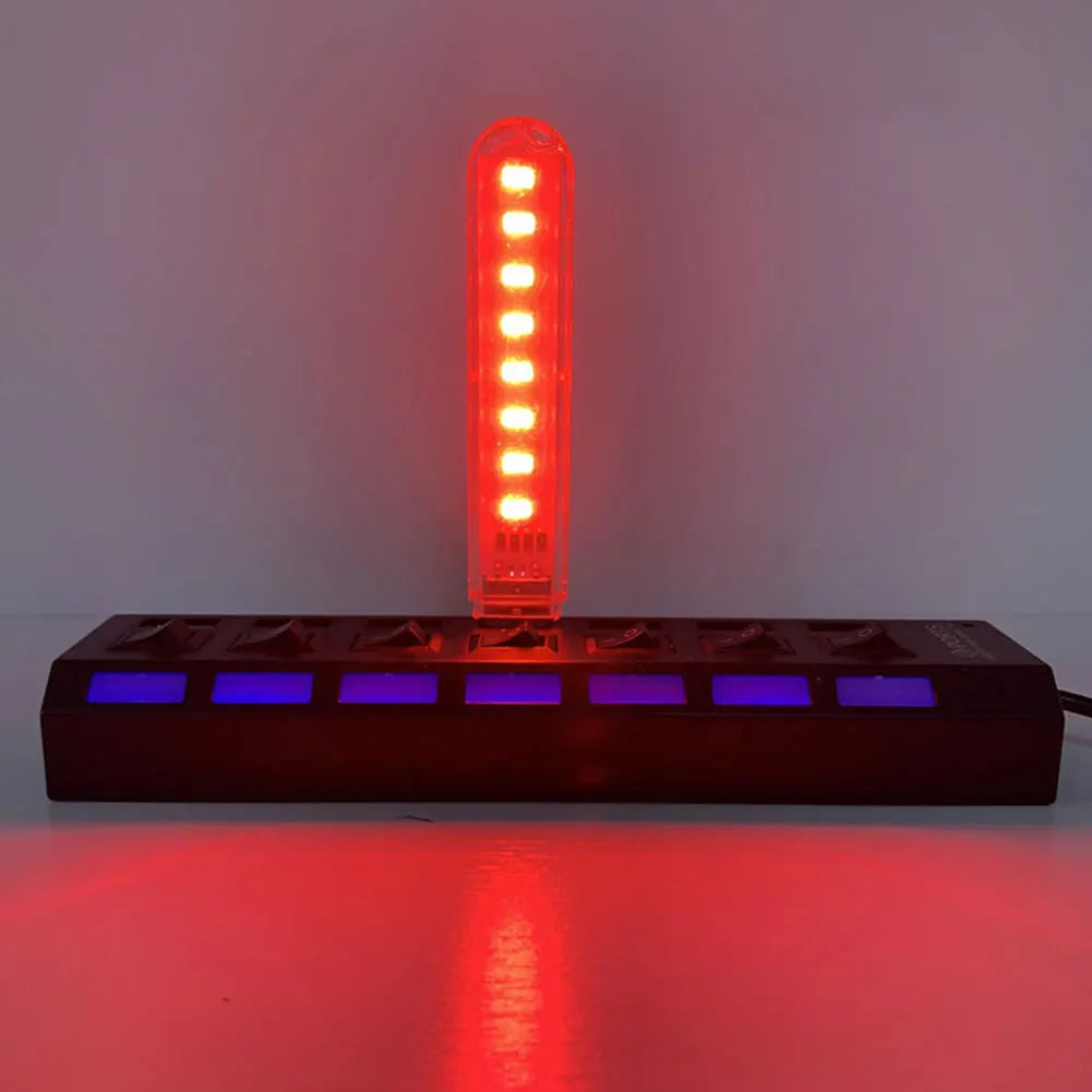 lampe led veilleuse usb alimentée 5v blanc rouge vert bleu violet moderne minimaliste adhésif