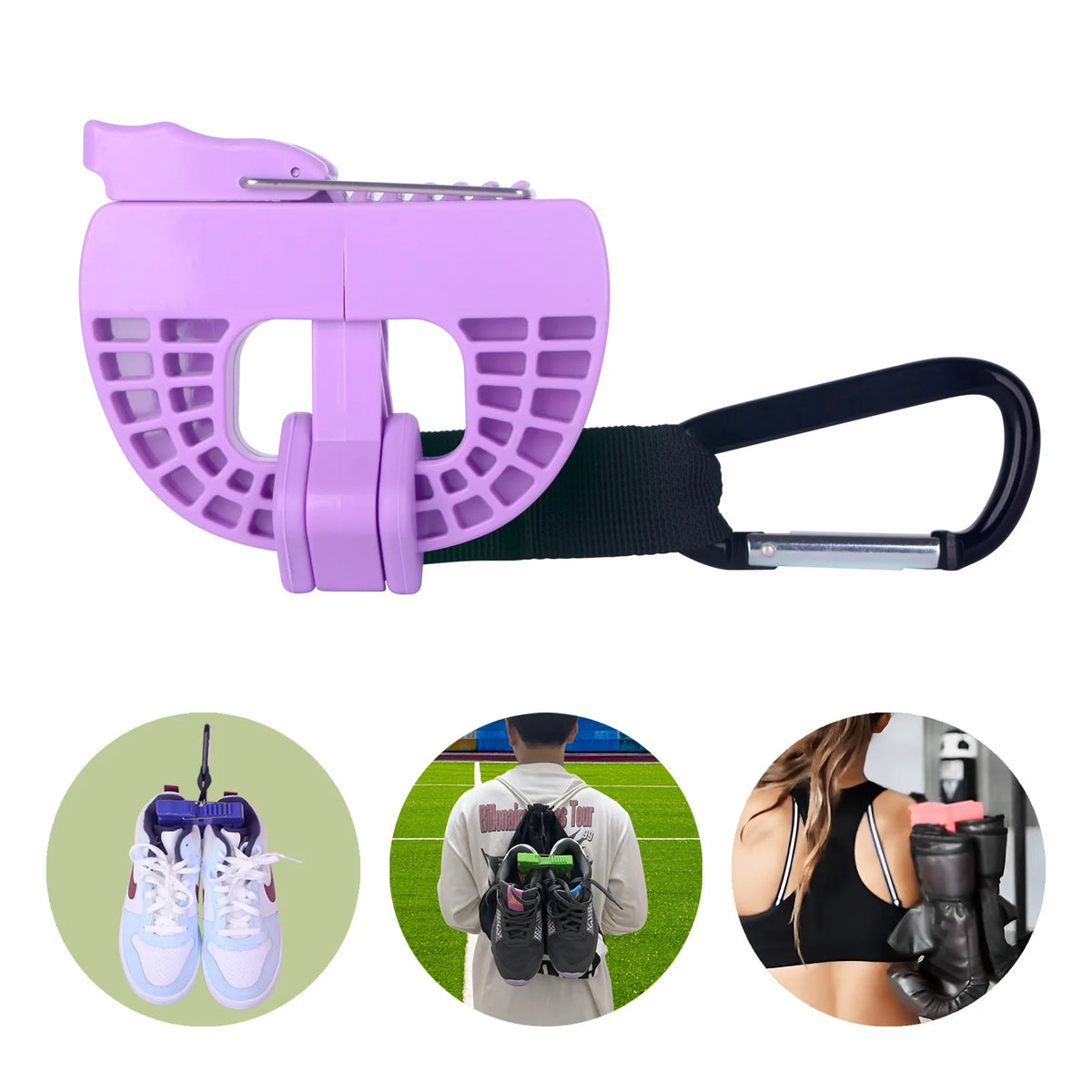 clips chaussures multifonctionnels noir blanc bleu vert orange rose violet pratiques pochettes serrage non