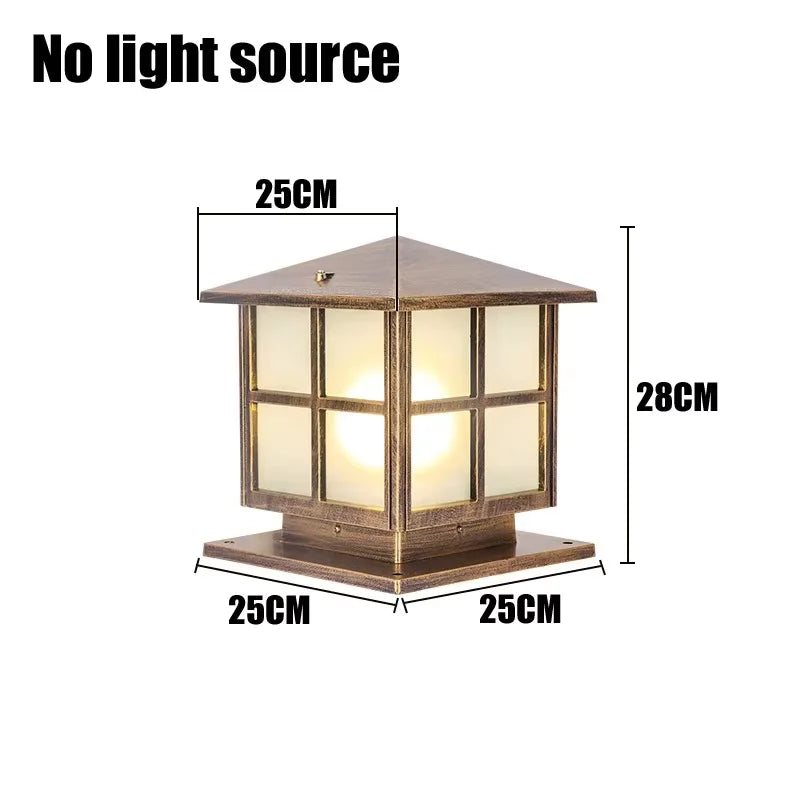 lampe sol marron noir classique texture bois verre mat extérieure