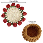 tapis table bouquet roses panier motifs fleuris artisanal main d'œuvre respectueux environnement