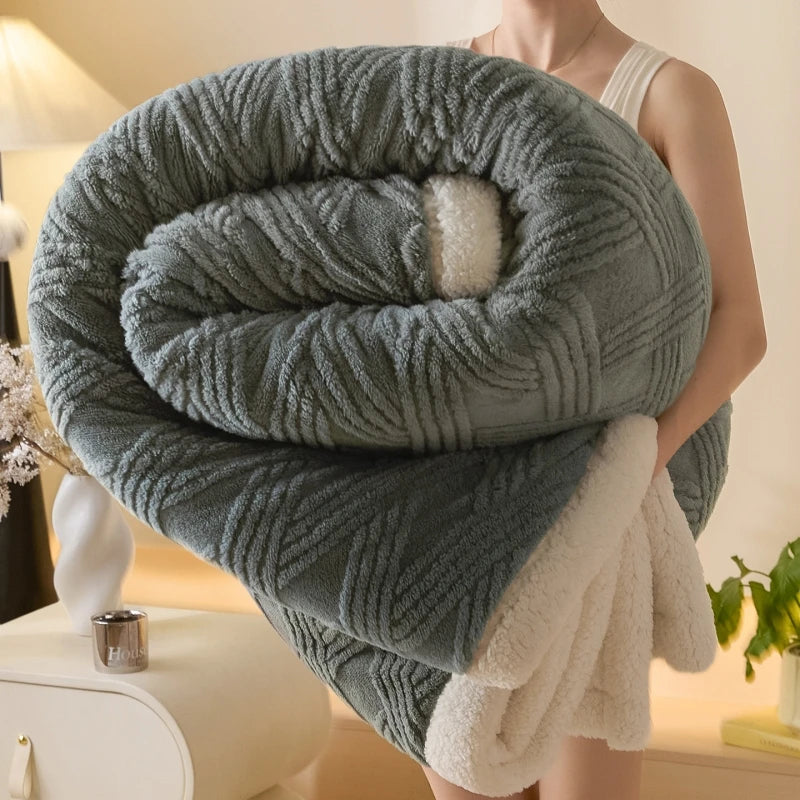 couverture hiver polaire moelleuse anti boulochage gris doux lit canapé pique nique voyage hospitalière