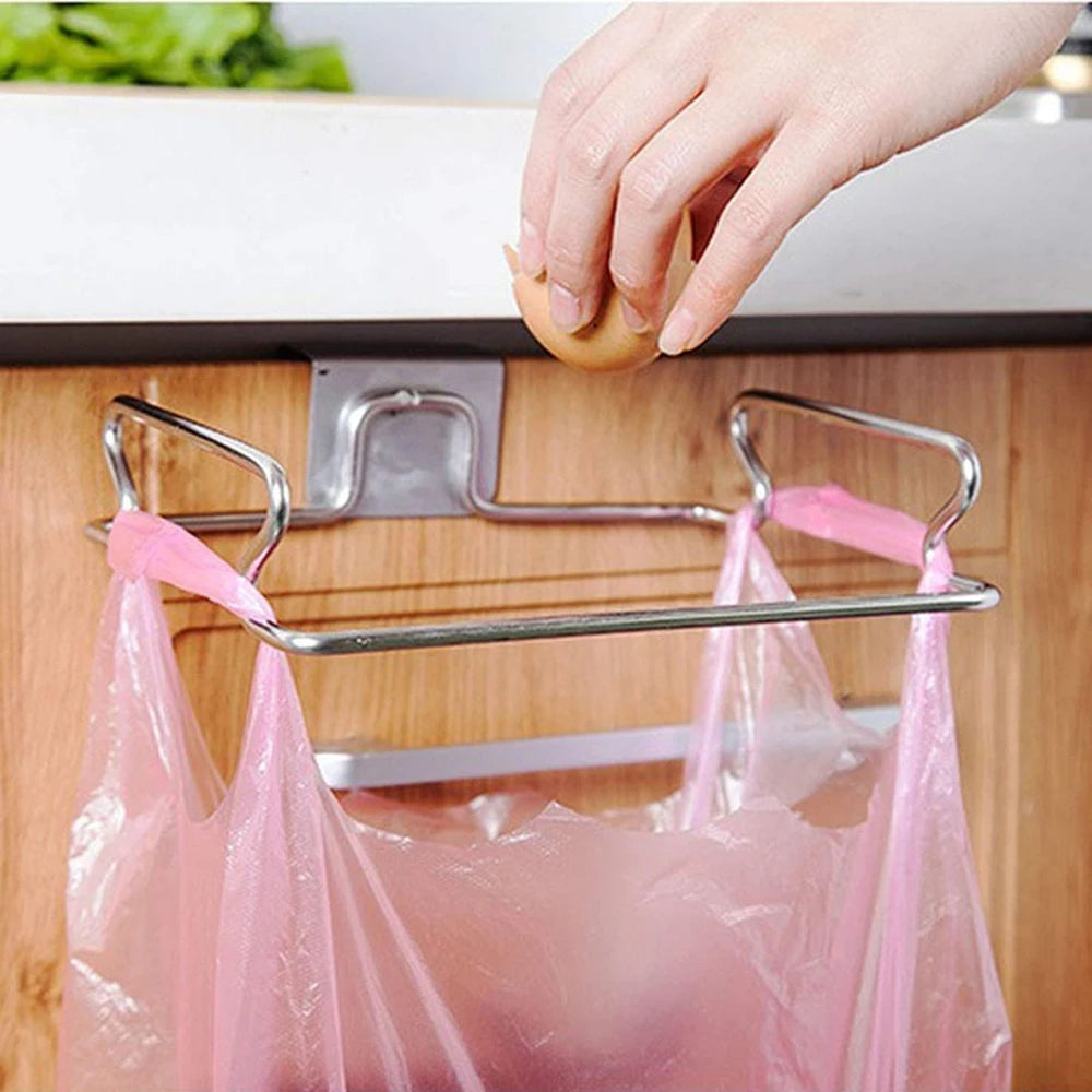 support sac poubelle suspendu acier inoxydable moderne cuisine respectueux environnement transparent multisac utilisation multiple
