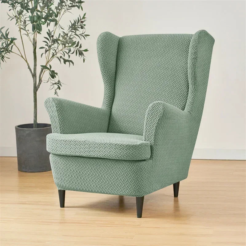 housses fauteuil classique rayures diagonales couleur beige clair polyester anti rayures anti piqûres couvrant