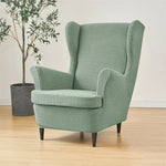 housses fauteuil classique rayures diagonales couleur beige clair polyester anti rayures anti piqûres couvrant