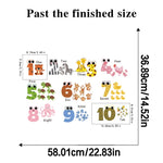 sticker mural enfant numeros illustrations nuages soleil adhésif multicolore chambre