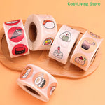 stickers adhésifs sushi cartoon visage couleurs diverses blanc rouge noir vert orange jaune rose