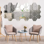 miroirs hexagonaux modernes adhésifs doré blanc gris brillants opaques XS