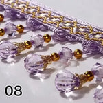 ruban décoratif brodé cristal rose marron violet vert jaune vêtement textile maison rideau