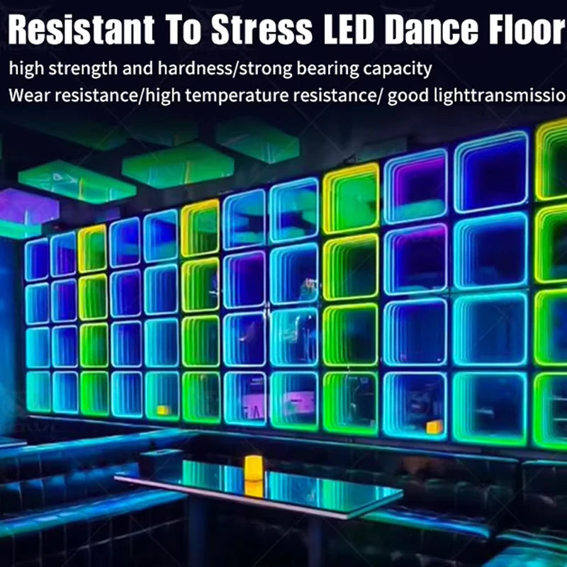plancher danse led vert bleu multicolore effet lumière scène moderne pièces 25 pièces