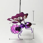 figurines insectes métal or violet bleu verre transparent clips patio