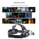 lampe frontale led rechargeable étanche haute luminosité camping chasse activités nocturnes