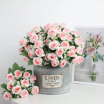 bouquets roses artificielles rouge blanc orange décoration intérieure mariage anniversaire fêtes chambre maison