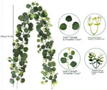 guirlande eucalyptus artificielle fleurs blanches decoration mariage exterieur vert rose