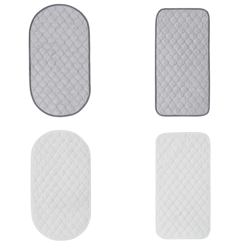 tapis bébé imperméable réutilisable doublure bambou gris quilté moderne portable mois