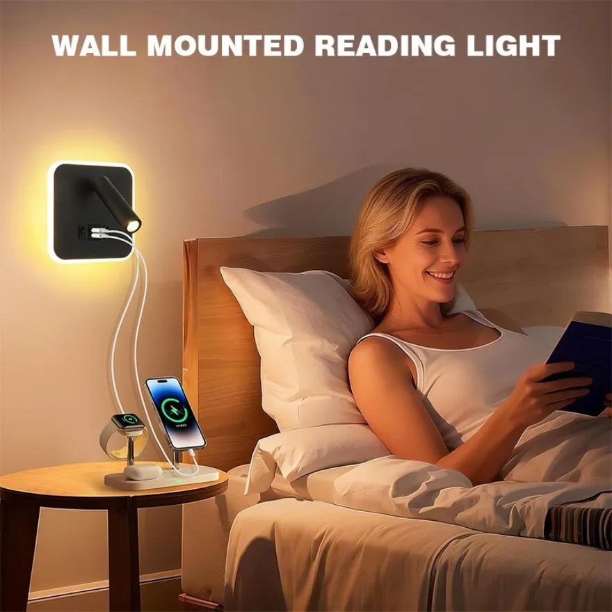 lampe murale led orientable prise usb moderne chambre cuisine entree