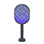 raquette électrique anti moustiques gris violet surface rotative moderne rechargeable fly swatter zapper