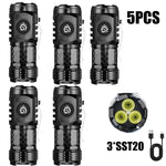 lampe torche rechargeable led 1000lm noir clip étanche 18350 compact usb emergency camping