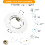spots led modernes blancs gu10 downlights encastrables mr16 halogène 90260v métal rond