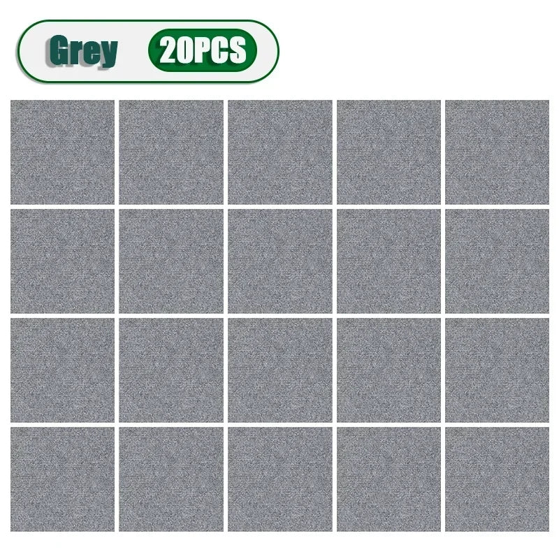 tapis auto adhésif carré 30x30cm sol intérieur moderne texture tissée collage facile maison