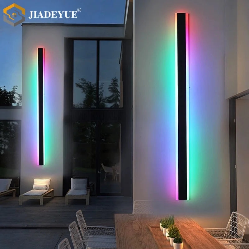 Eclairage mural LED moderne étanche IP65 noir blanc 100cm 240cm télécommande