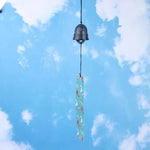 cloches decoratives jaune rose vert vintage rustique feuille metal chaines exterieur balcon jardin