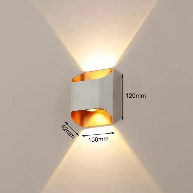 applique murale led moderne blanc doré contemporaine minimaliste étanche ip66 chambre entrée étude(toucher interrupteur)