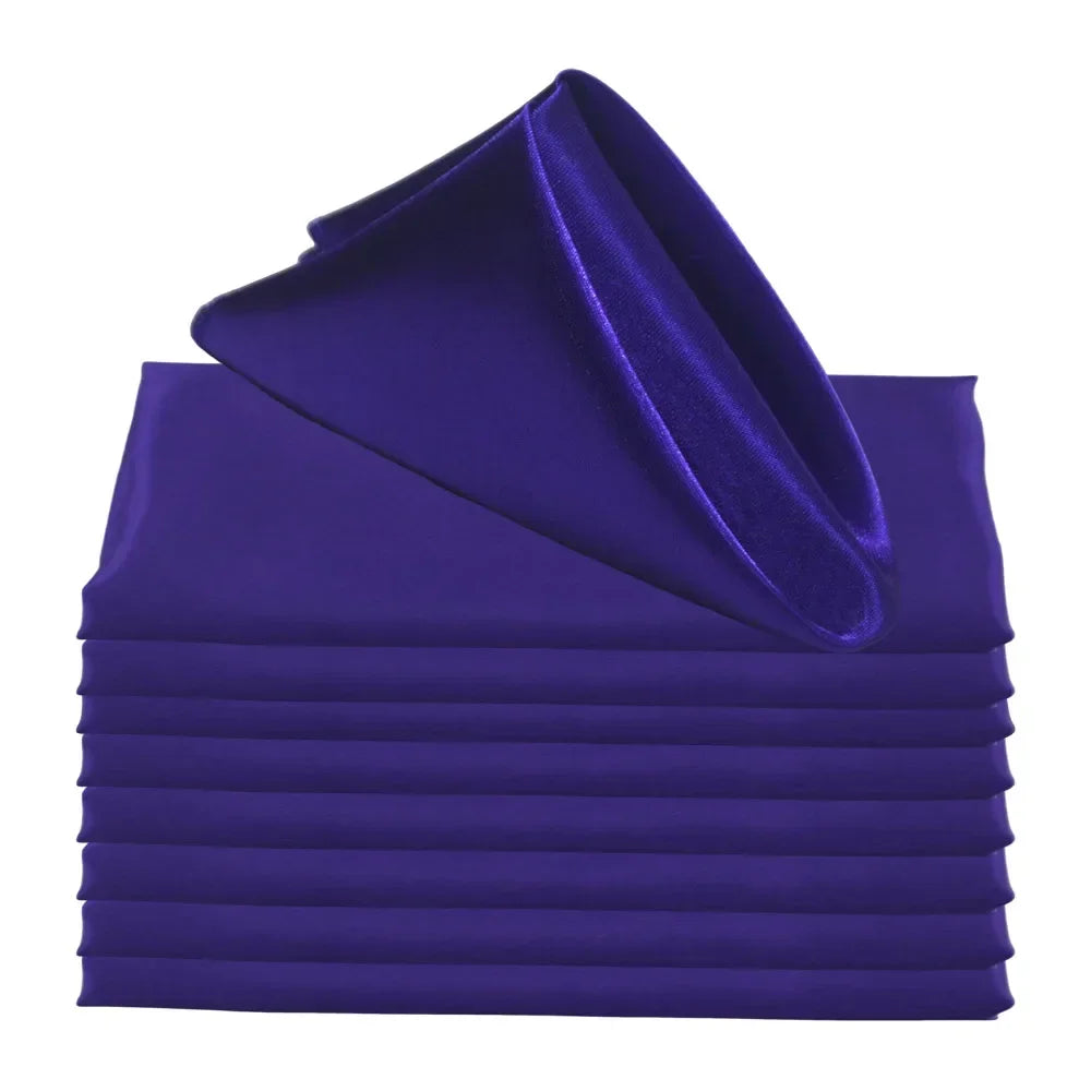 serviettes table satin carrées mariage décoration fête couleur unie classique