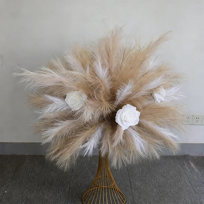 bouquet plumes naturelles roses décoration mariage anniversaire élégante soie extérieure festive decoration