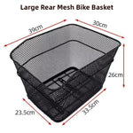 panier arrière vélo acier noir maille métallique durable cyclisme utilitaire fixations boulons écrous dimensions