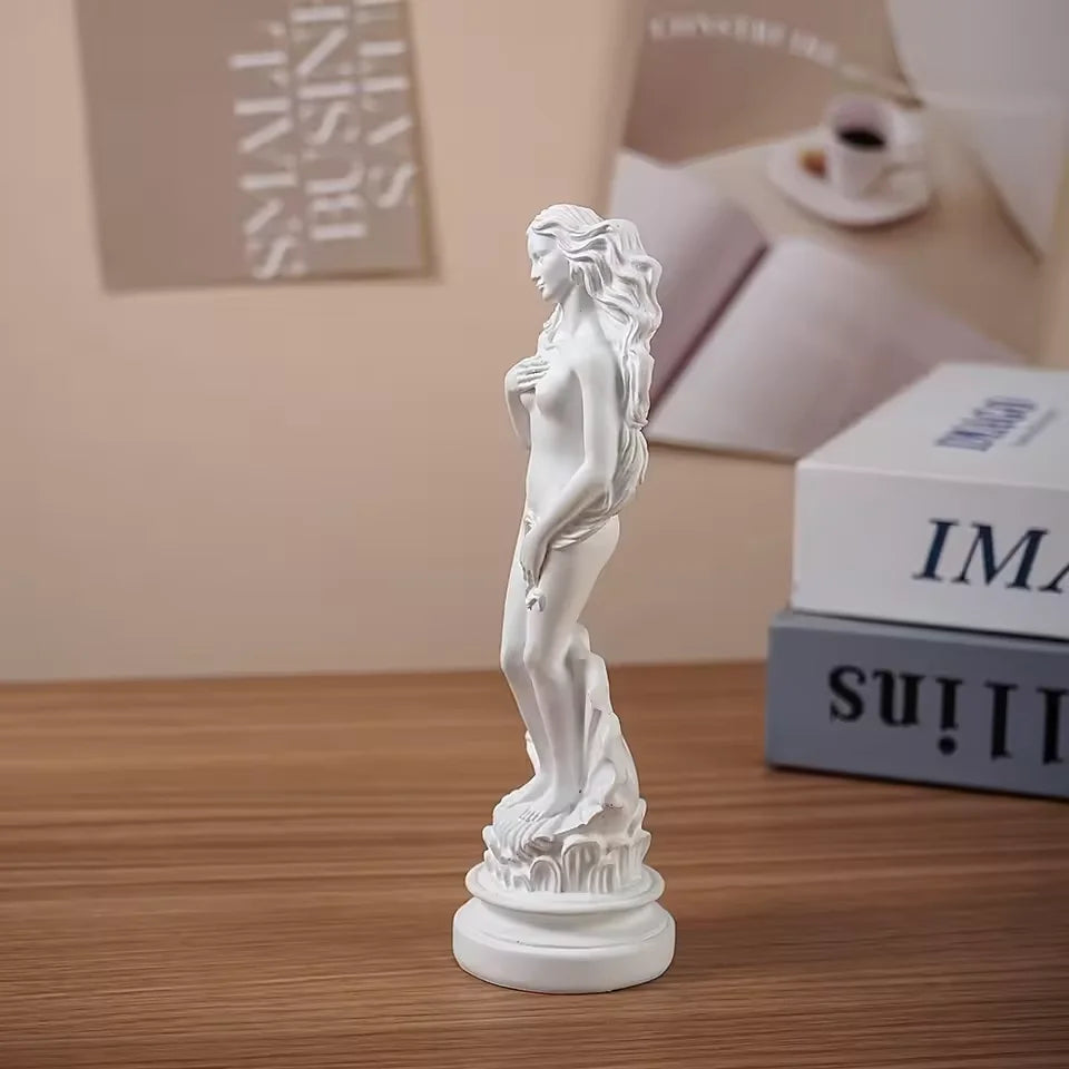 statue vénus milo résine blanche base coquillage classique décoration étagère