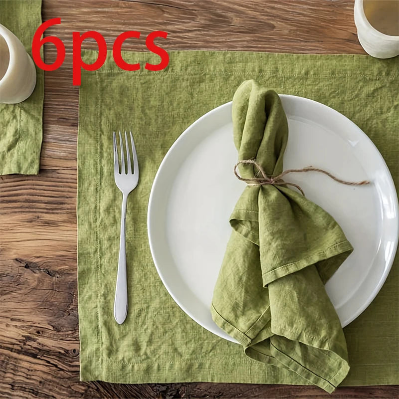 serviettes blancs minimaliste texture rugueuse ensemble 6pcs 12pcs 24pcs restaurant mariage
