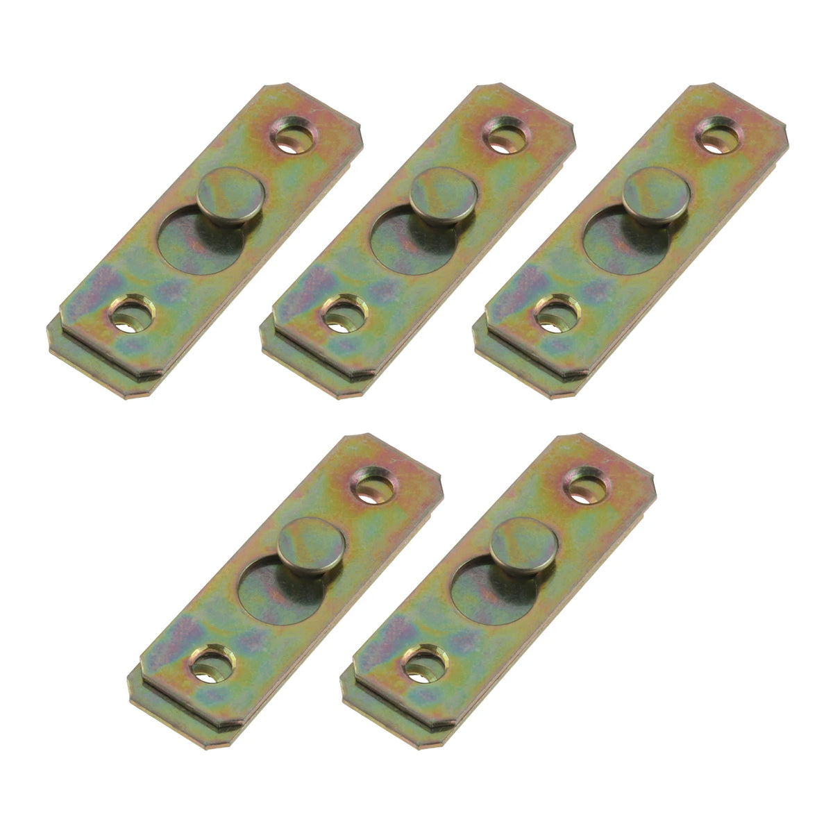 crochets métalliques vert doré industriels 58mm 20mm supports muraux plaques lisses brillantes central