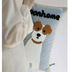 housse coussin brodée porc chien animaux motifs doux lit polyester coton respectueux environnement christmas