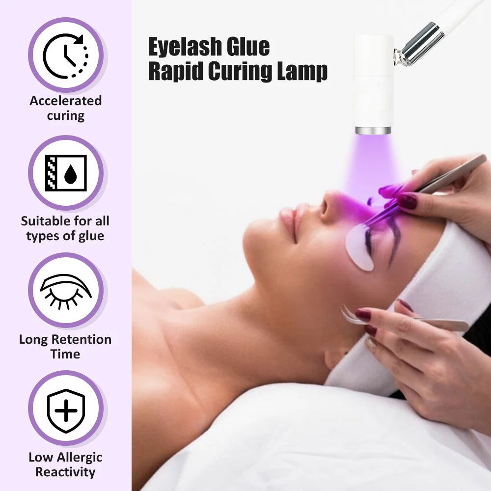 lampe uv extension cils fixation rapide lunettes protection pedalier commande blanche