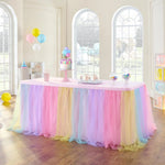 jupe table rose vert pastel bleu pastel rayures horizontales velcro festive