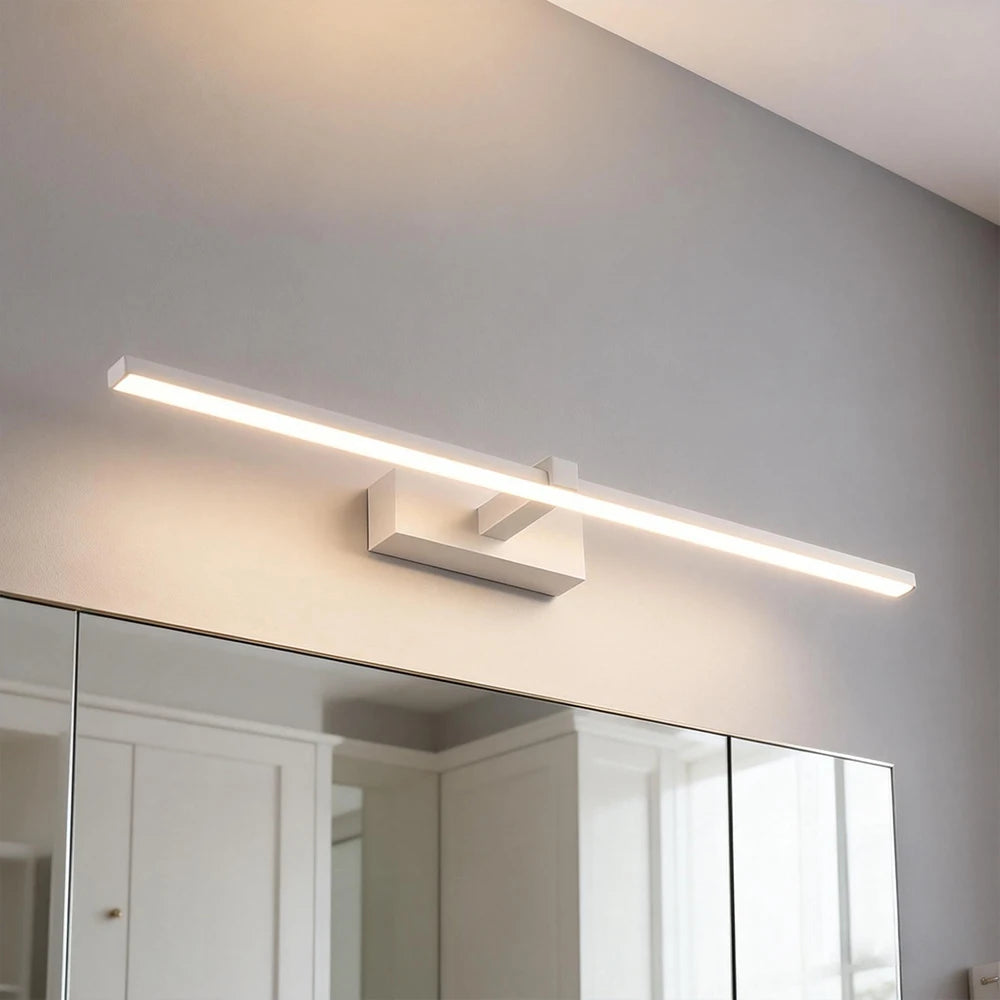 lampe salle bain led moderne noire blanche minimaliste mur fixée 40 60 80cm flux