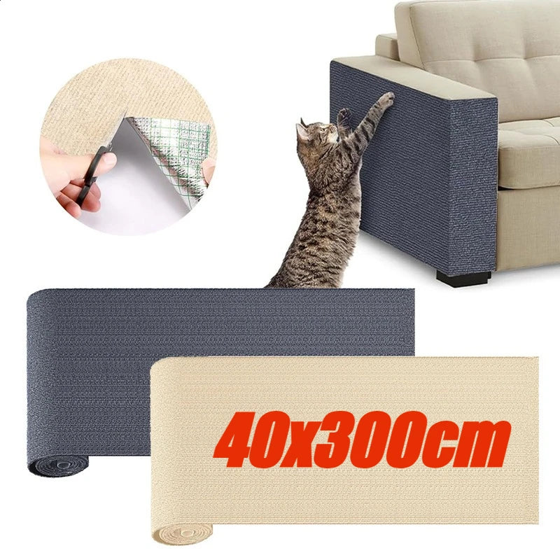 tapis grattage chats gris moderne texture tissée adhésif 40x300cm durable protection meuble