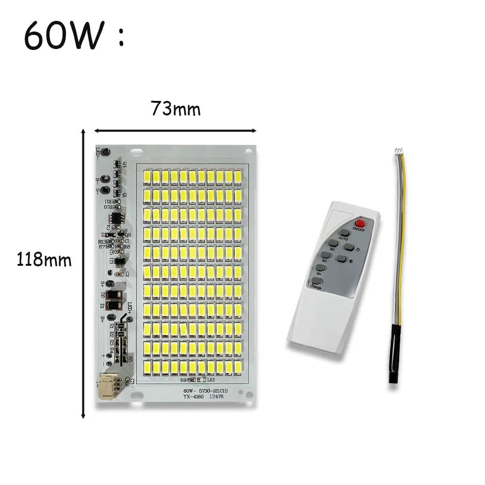 projecteur led solaire extérieur haute luminosité blanc matrice led moderne 100w 200w 6000k télécommande