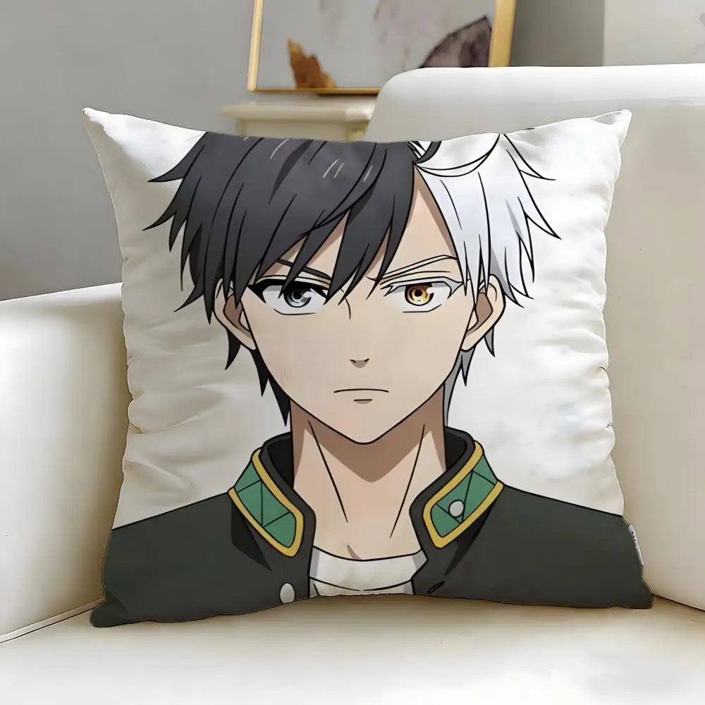 coussin dessin animé personnages polyester bleu gris noir blanc rose moderne facile laver zippé