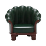 fauteuil miniature vert marron simili cuir boutons dorés adhésif décoration intérieure classique sticker aimant