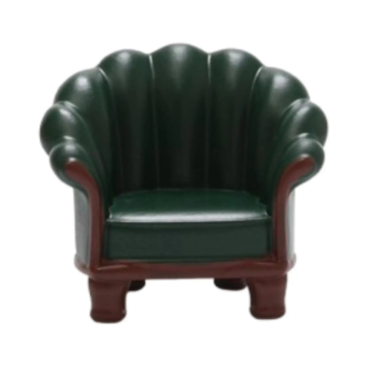 fauteuil miniature vert marron simili cuir boutons dorés adhésif décoration intérieure classique sticker aimant