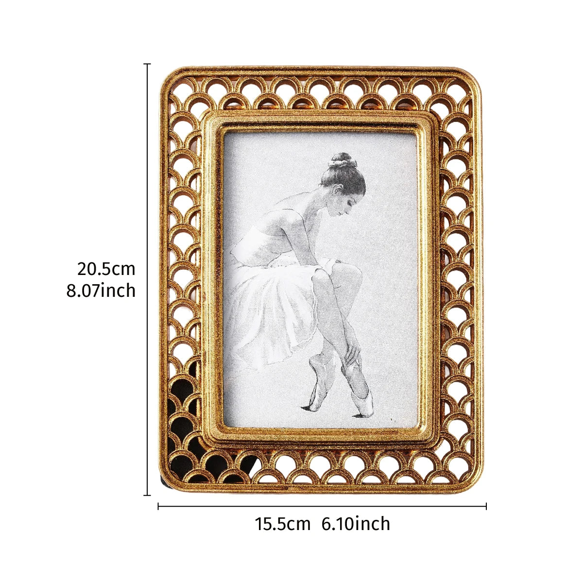 cadre photo doré argenté classique élégant support inclinable résine rectangle moderne decoration