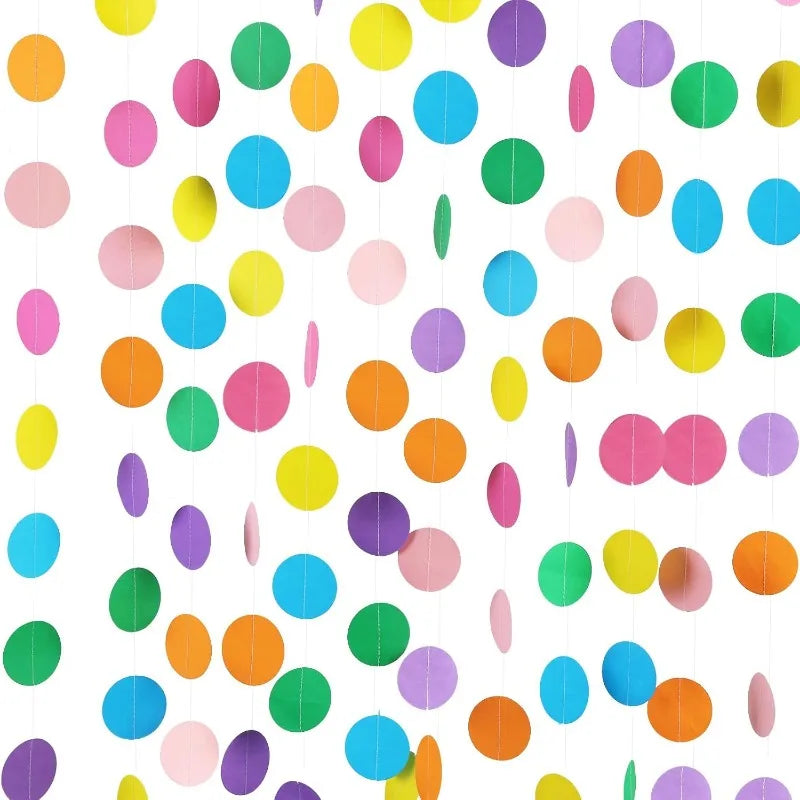 guirlande papier colorée cercles suspendus anniversaire mariage décoration fête chapeaux ballons bannières