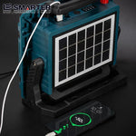 lampe solaire d'urgence bleu noir moderne grille led panneaux solaires camping auto ip65 abs
