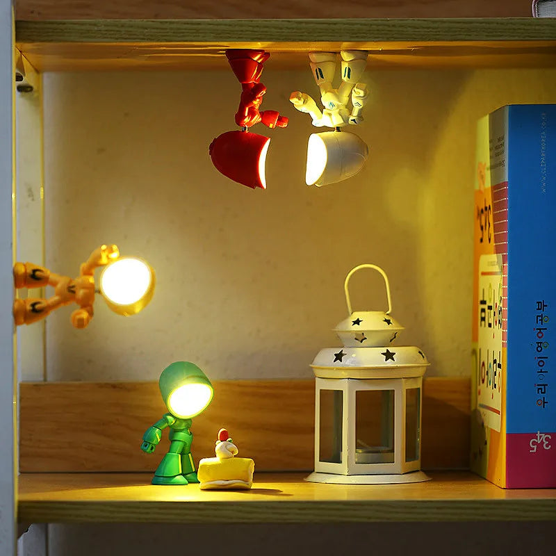 lampe table robotique rechargeable aimant led blanc jaune rouge verte fixe moderne