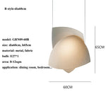 lampe suspendue moderne blanche rayures fines tissu opaque salon chambreôtel pendentif cordon assemblage