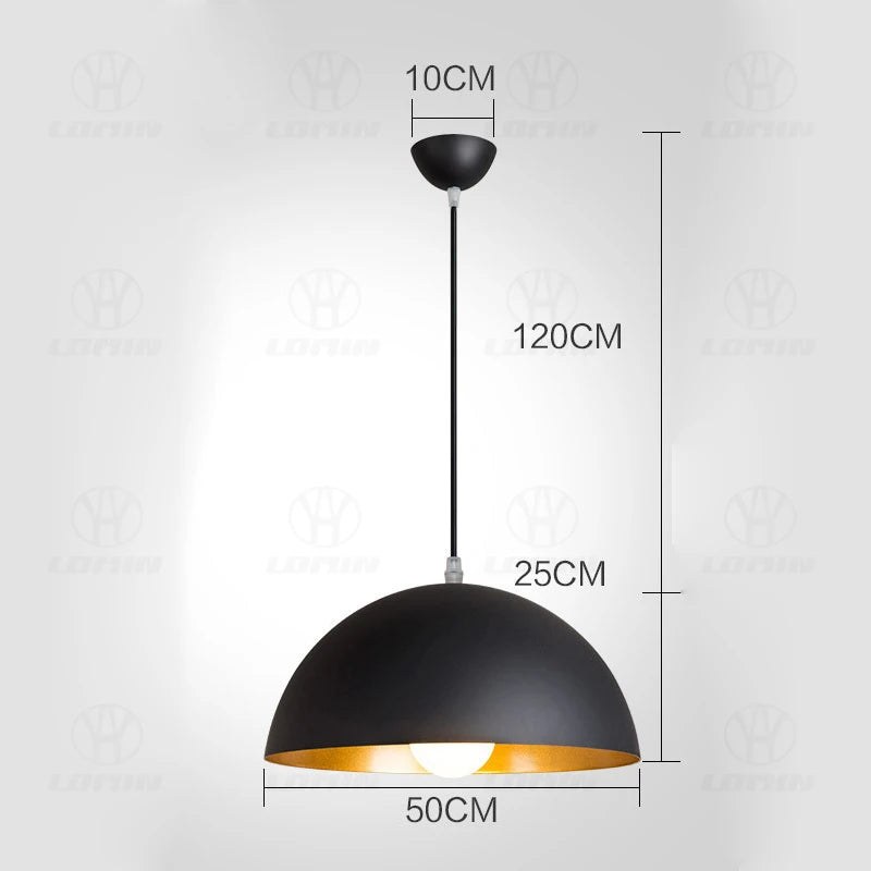 suspension lumineuse moderne câble suspendu aluminium noir doré 30cm 35cm 40cm 50cm 60cm